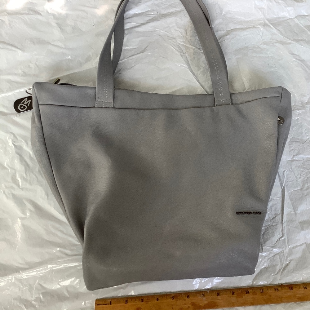 Italian Gray Leather Purse Mandarina